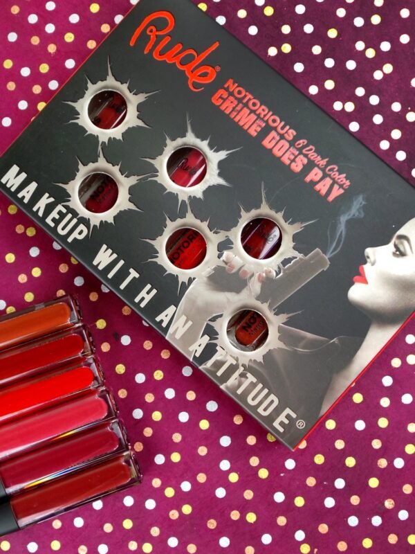 RUDE Crime Does Pay 6 Notorious Liquid Lip Color Set - Dark - Image 4