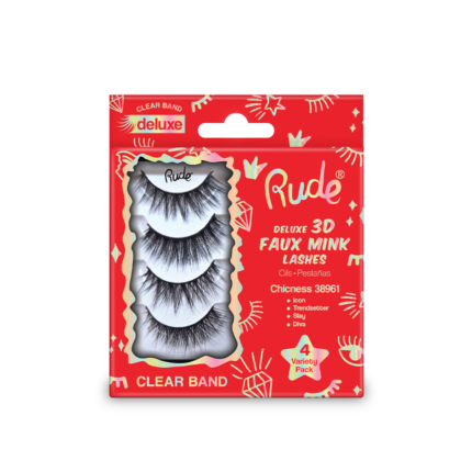 RUDE Deluxe 3D Faux Mink Lashes 4 Variety Pack