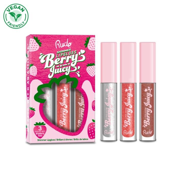 RUDE Berry Juicy Lip Gloss Set – Shimmer