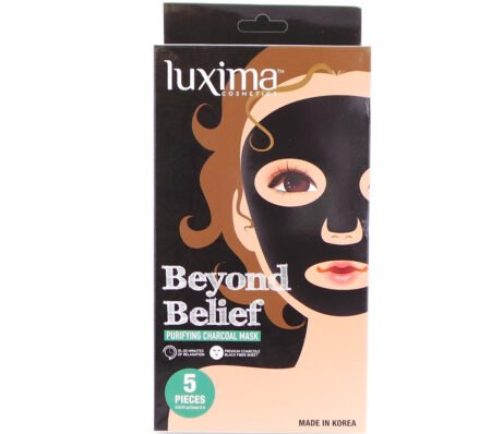 LUXIMA Beyond Belief Purifying Charcoal Mask, Pack of 5