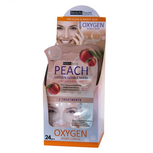 BT204-PO-1.jpg BEAUTY TREATS Peach Oxygen Bubble Mask – Display Box 24 Pcs