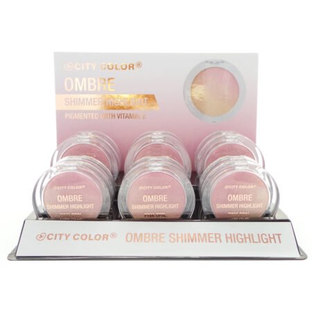CITY COLOR Shimmer Ombre Highlight – Pink Opal Display Set, 12 Pieces