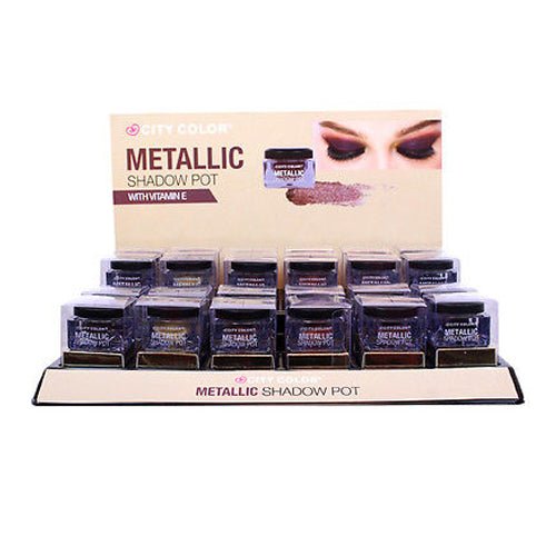 CITY COLOR Metallic Shadow Pot Display Set – 24 Pieces