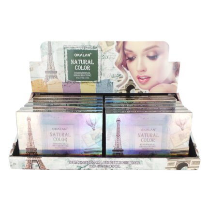 OKALAN Natural Color Dimensional Highlight Palette – Cool Display Set, 12 Pieces