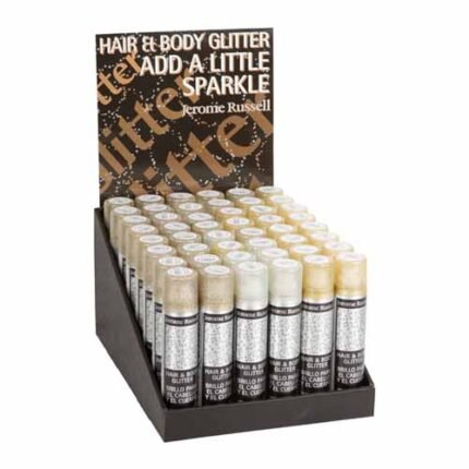 JEROME RUSSELL Tempr’y Hair & Body Glitter Spray Display Set – 48 Pieces