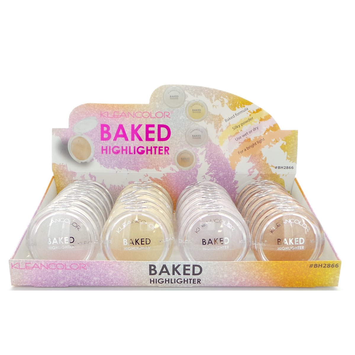 KCBH2866-X-1.jpg KLEANCOLOR Baked Highlighter 2866 Display Set, 24 Pieces