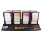KLEANCOLOR 3D Highlighter Palette Display Set, 24 Pieces