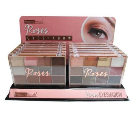 BEAUTY TREATS Roses Eyeshadow Palette Display Case Set 12 Pieces