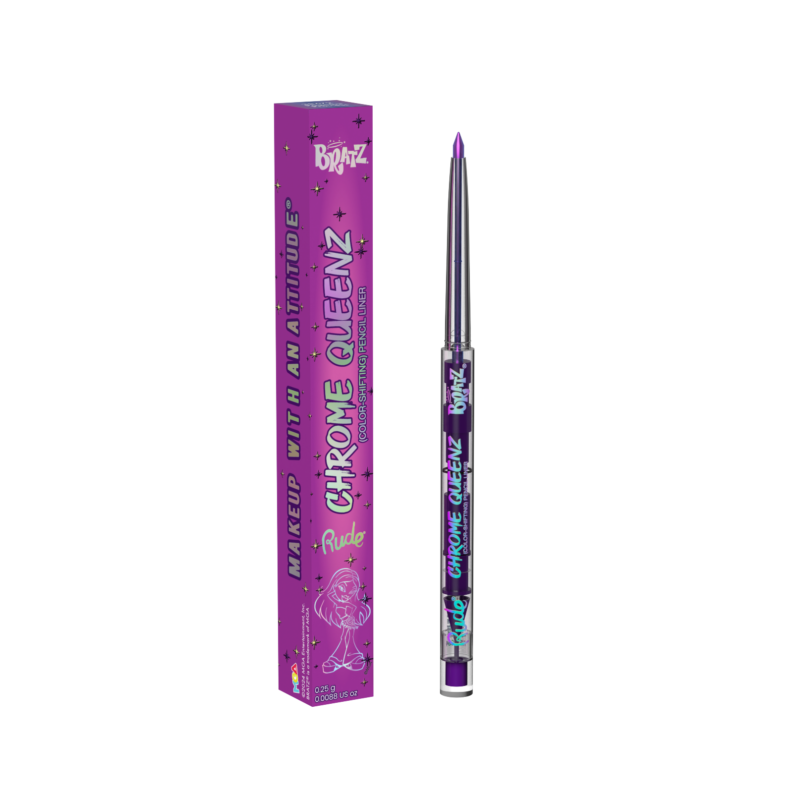 chrome_queenz_2_0d998aa1-5d33-46b2-929f-f6cbbe6a6cef.png RUDE Bratz Chrome Queenz Pencil Liner