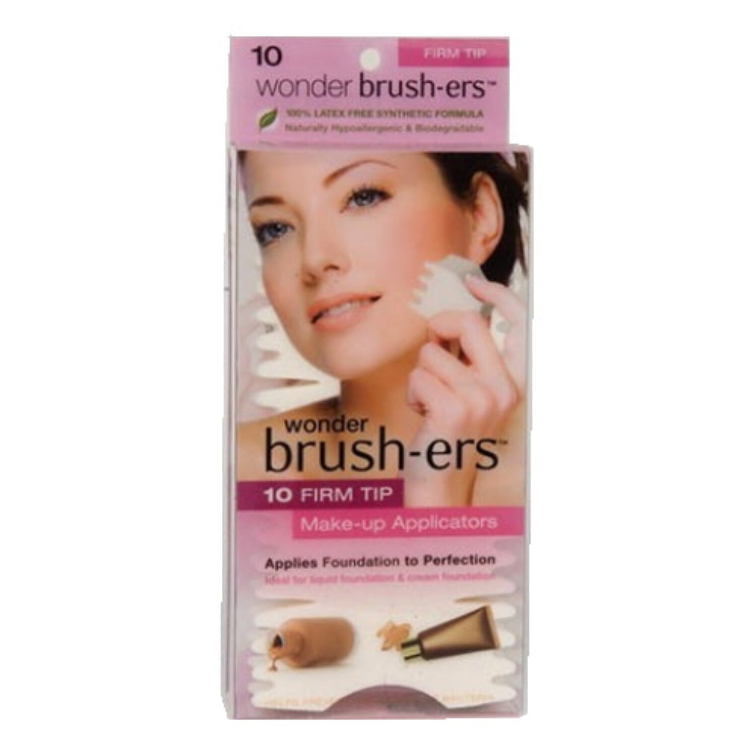 Wonder Brush-ers Make-up Applicators – 10 Firm Tip – White