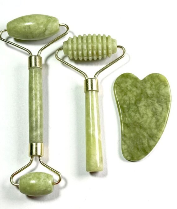 Natural Jingluo Jade Beauty Roller Massager, Facial Rolling Beauty Device, Face Massage Stick