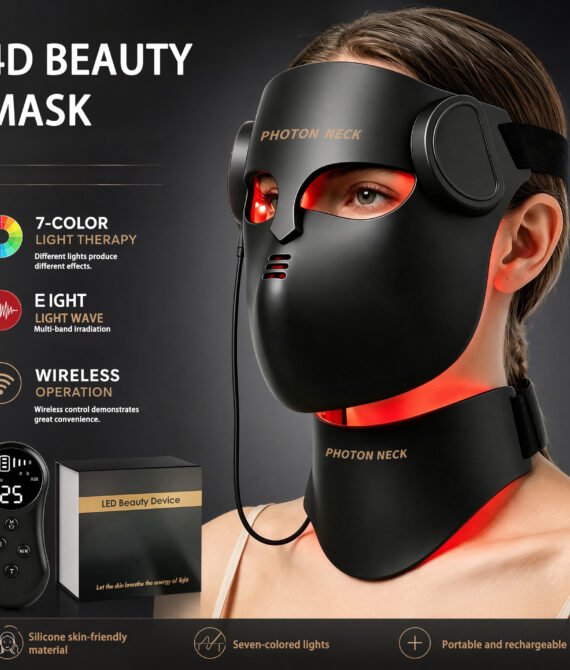 Cross-border 4D Beauty Face Mask Home Wireless Remote Control Colorful Silicone Facial Mask LED Silicone Beauty Face Mask Beauty