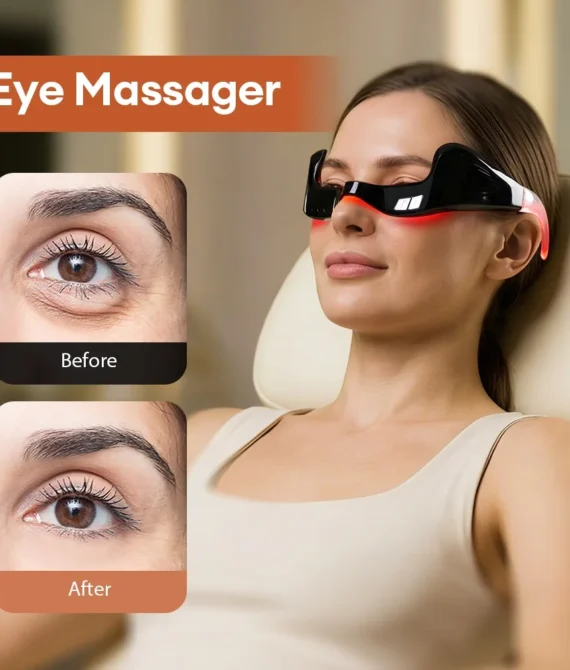 Electric Red Light Under-Eye Glasses Massager
