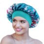 Satin Hair Bonnet for Sleeping Wide Band Floral Night Cap