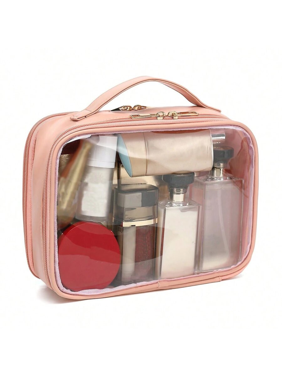 Clear Makeup Bag For Women, Clear Cosmetic Bag Travel Toiletry Bags Makeup Organizer Bag With Detachable Brush Holder Summer Travel, Vacation Home Bathroom Decor Holiday Makeup Organizer Bathroom Acce