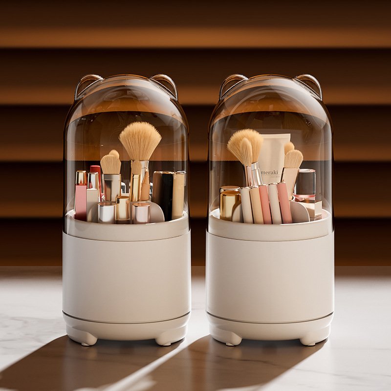 Makeup Rotating Dustproof Makeup Brush Eye Shadow Desktop Eyebrow Pencil Eyeliner Storage Bucket Pen Holder