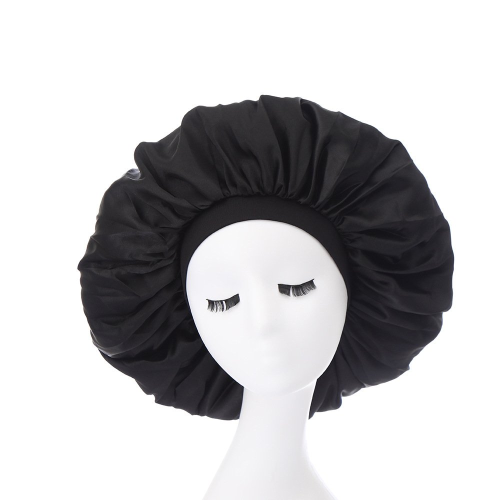 Extra Large Satin Round Stretch Wide Brim Night Cap - Image 3
