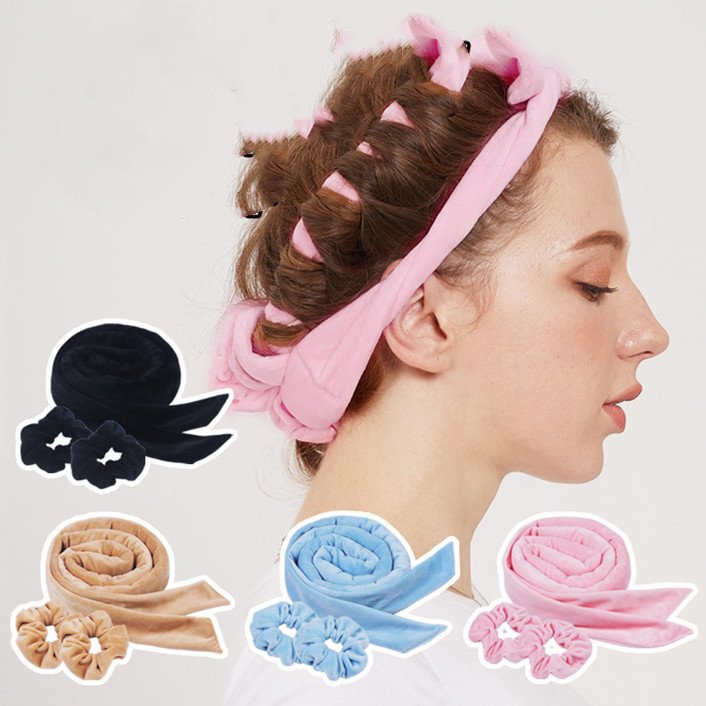 Lazy People’s Heatless Curl Stick Butterfly Tie Hair Band