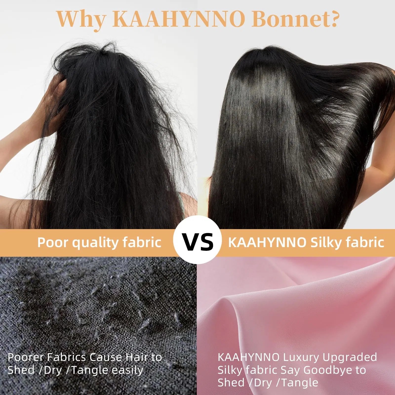 Silk Bonnet For Sleeping Women, Satin Hair Bonnet For Sleeping For Wavy Curly Natural Hair Women Men - Pink - Image 5