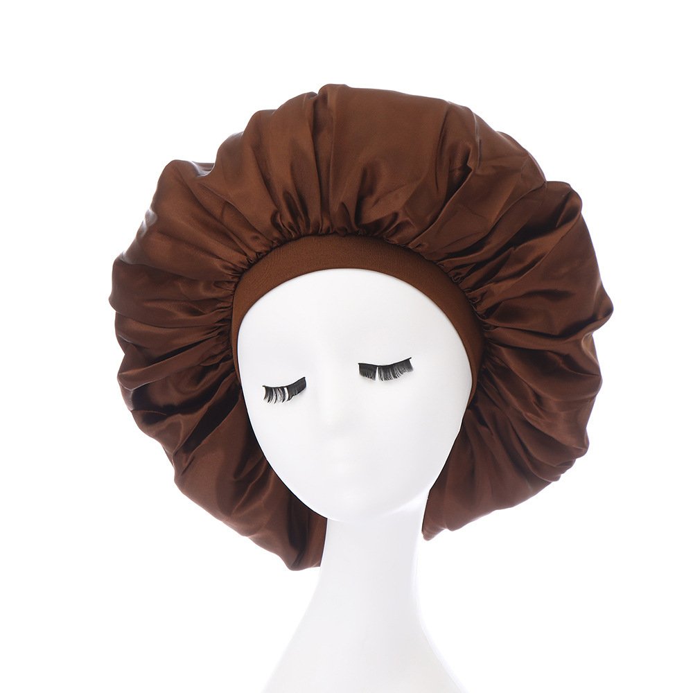 Extra Large Satin Round Stretch Wide Brim Night Cap - Image 8