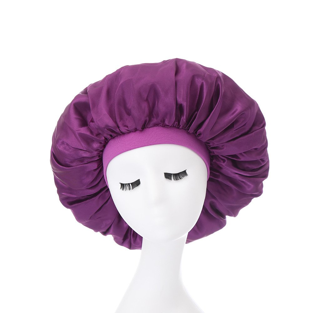 Extra Large Satin Round Stretch Wide Brim Night Cap - Image 1