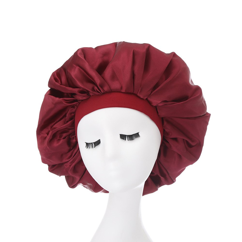 Extra Large Satin Round Stretch Wide Brim Night Cap - Image 6