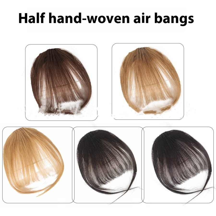 European And American Real Hair Bangs Wig Set Clip-in Bang Women’s Natural Light