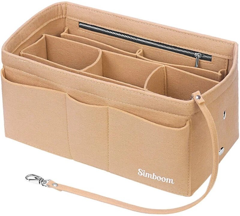 Ladies Felt Travel Makeup Bag Insert Liner Purse Pouch Women Organizer Handbag - Image 5